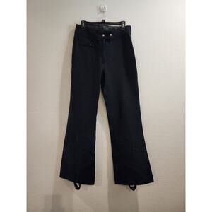 Skitique Int'l Womens Black Wool 80s Spandex BootcutStirrup Ski Pants SZ M Japan